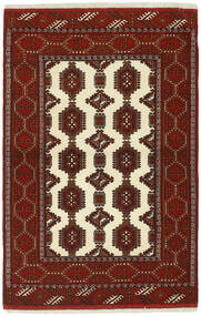  Orientalischer Torkaman Fine Teppich 103X156 Schwarz/Dunkelrot Wolle, Persien/Iran