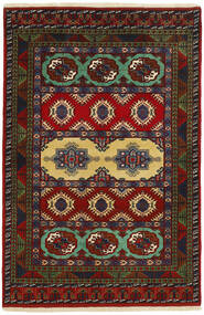 Tappeto Orientale Torkaman Fine 133X195 Nero/Rosso Scuro (Lana, Persia/Iran)