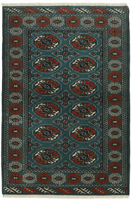 Torkaman Fine Teppich 100X149 Schwarz/Dunkelgrün Wolle, Persien/Iran