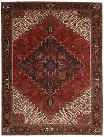 296X388 Heriz Teppich Orientalischer Schwarz/Dunkelrot Großer (Wolle, Persien/Iran)
