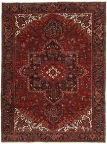  Persischer Heriz Teppich 253X346 Schwarz/Dunkelrot Großer (Wolle, Persien/Iran)