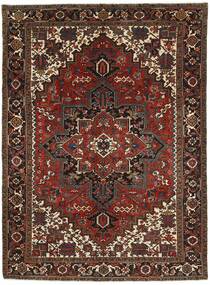 224X307 Heriz Teppich Orientalischer Schwarz/Dunkelrot (Wolle, Persien/Iran)