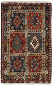 絨毯 オリエンタル ヤラメー 80X127 ブラック/茶色 (ウール, ペルシャ/イラン)