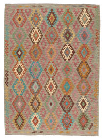211X294 Tapis Kilim Afghan Old Style D'orient Marron/Jaune Foncé (Laine, Afghanistan) Carpetvista