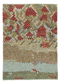  Orientalischer Kelim Afghan Old Stil Teppich 205X287 Braun/Dunkelgelb Wolle, Afghanistan Carpetvista