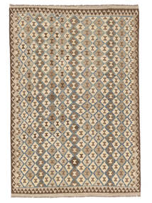 絨毯 オリエンタル キリム アフガン オールド スタイル 198X292 茶/オレンジ (ウール, アフガニスタン)