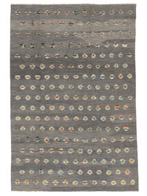 絨毯 キリム Nimbaft 202X300 茶色/ダークイエロー (ウール, アフガニスタン)