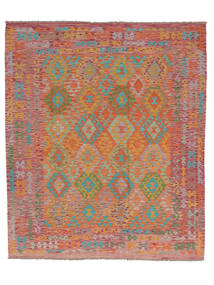 Tapis D'orient Kilim Afghan Old Style 251X285 Marron/Rouge Foncé Grand (Laine, Afghanistan)