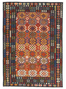  Kelim Afghan Old Style Matot 243X340 Musta/Tummanpunainen 