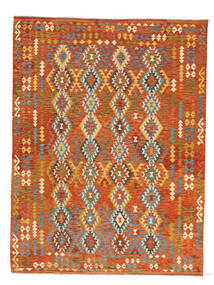 Tapete Oriental Kilim Afegão Old Style 257X341 Castanho/Vermelho Grande (Lã, Afeganistão)
