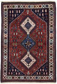 106X152 Yalameh Teppich Orientalischer Schwarz/Dunkelrot (Wolle, Persien/Iran)