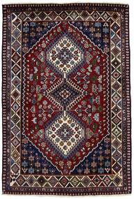 104X155 Tapete Yalameh Oriental Preto/Vermelho Escuro (Lã, Pérsia/Irão)