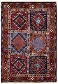 104X148 Yalameh Teppich Orientalischer Schwarz/Dunkelrot (Wolle, Persien/Iran)