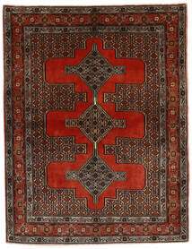 129X164 Seneh Teppich Orientalischer Schwarz/Dunkelrot (Wolle, Persien/Iran)