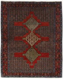 Alfombra Oriental Seneh 125X160 Negro/Rojo Oscuro (Lana, Persia/Irán