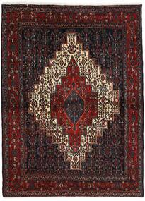 126X175 Alfombra Seneh Oriental Negro/Rojo Oscuro (Lana, Persia/Irán)