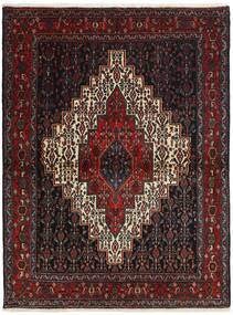 128X168 Dywan Seneh Orientalny Czarny/Ciemnoczerwony (Wełna, Persja/Iran)