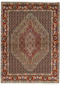 Seneh Teppich 123X167 Braun/Schwarz Wolle, Persien/Iran