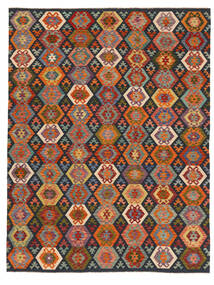 絨毯 キリム アフガン オールド スタイル 255X333 ダークレッド/ブラック 大きな (ウール, アフガニスタン)