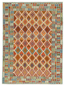  Itämainen Kelim Afghan Old Style Matot Matto 255X339 Vihreä/Tummanpunainen Isot (Villa, Afganistan)