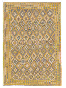 205X300 絨毯 キリム アフガン オールド スタイル オリエンタル オレンジ/茶 (ウール, アフガニスタン)