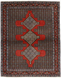 Alfombra Seneh 126X158 Negro/Rojo Oscuro (Lana, Persia/Irán)