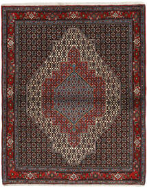127X159 Seneh Vloerkleed Oosters Zwart/Donkerrood (Wol, Perzië/Iran)