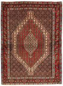 Seneh Teppich 119X158 Schwarz/Dunkelrot Wolle, Persien/Iran