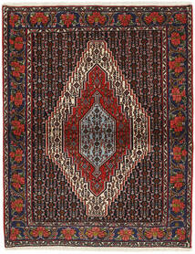  122X156 Seneh Rug Black/Dark Red Persia/Iran