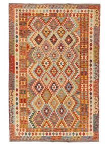  Oriental Kilim Afghan Old Style Rug 195X301 Orange/Dark Red (Wool, Afghanistan)