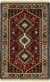  Perzisch Yalameh Vloerkleed 82X130 Zwart/Geel (Wol, Perzië/Iran)