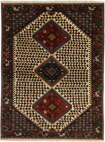  Persischer Yalameh Teppich 153X204 Schwarz/Braun (Wolle, Persien/Iran)