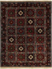 151X197 絨毯 オリエンタル ヤラメー 黒/茶 (ウール, ペルシャ/イラン)
