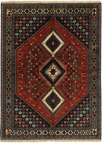 149X200 Yalameh Teppe Orientalsk Svart/Mørk Rød (Ull, Persia/Iran)