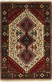 102X156 Yalameh Teppich Orientalischer Schwarz/Orange (Wolle, Persien/Iran)