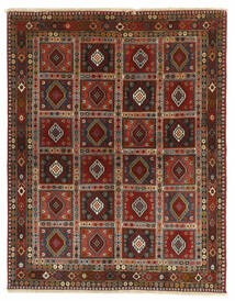 Tapete Persa Yalameh 152X194 Preto/Vermelho Escuro (Lã, Pérsia/Irão)