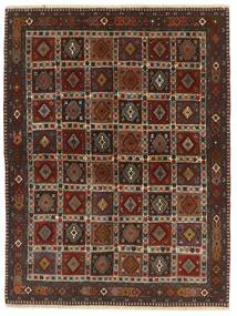 絨毯 ヤラメー 156X203 ブラック/茶色 (ウール, ペルシャ/イラン)
