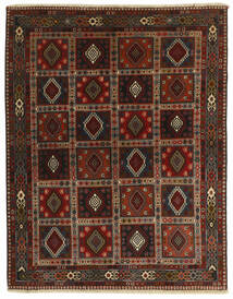  ヤラメー 絨毯 150X200 ペルシャ ウール ブラック/茶色 小