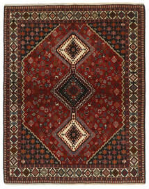  Persischer Yalameh Teppich 153X197 Schwarz/Dunkelrot (Wolle, Persien/Iran)