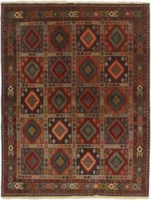  ヤラメー 絨毯 150X195 ペルシャ ウール ブラック/茶色 小
