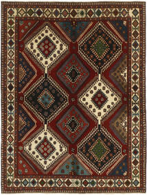  Persischer Yalameh Teppich 155X204 Schwarz/Braun (Wolle, Persien/Iran)