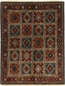  ヤラメー 絨毯 150X193 ペルシャ ウール ブラック/茶色 小