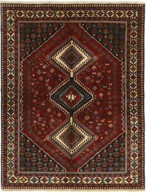  ヤラメー 絨毯 148X193 ペルシャ ウール ブラック/茶色 小