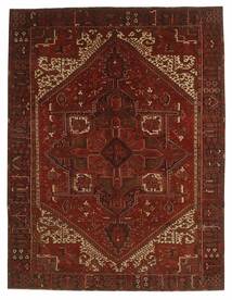 303X400 Heriz Rug Oriental Black/Brown Large (Wool, Persia/Iran)