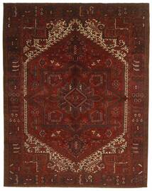 297X382 Heriz Teppich Orientalischer Schwarz/Dunkelrot Großer (Wolle, Persien/Iran)