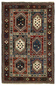 絨毯 オリエンタル ヤラメー 83X122 ブラック/茶色 (ウール, ペルシャ/イラン)