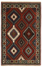 Yalameh Teppich 80X125 Schwarz/Dunkelrot Wolle, Persien/Iran