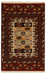 絨毯 ペルシャ トルクメン 85X124 黒/茶 (ウール, ペルシャ/イラン)