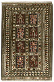 絨毯 ペルシャ トルクメン 85X128 ブラック/茶色 (ウール, ペルシャ/イラン)