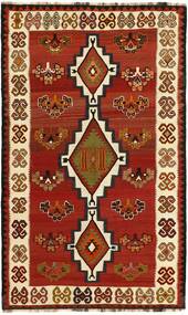 158X264 Kelim Vintage Matta Orientalisk Mörkröd/Svart (Ull, Persien/Iran)